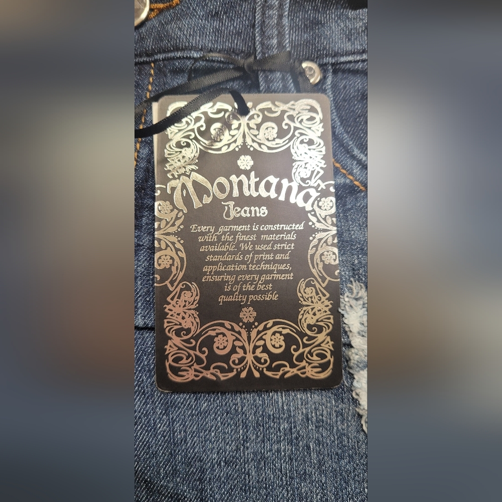 ❤️ MONTANA JEANS SHORTS LOW WAIST EMBELLISHED RHINESTONE.SIZE: 5/6 COLOR:  BLUE - Picture 12 of 14